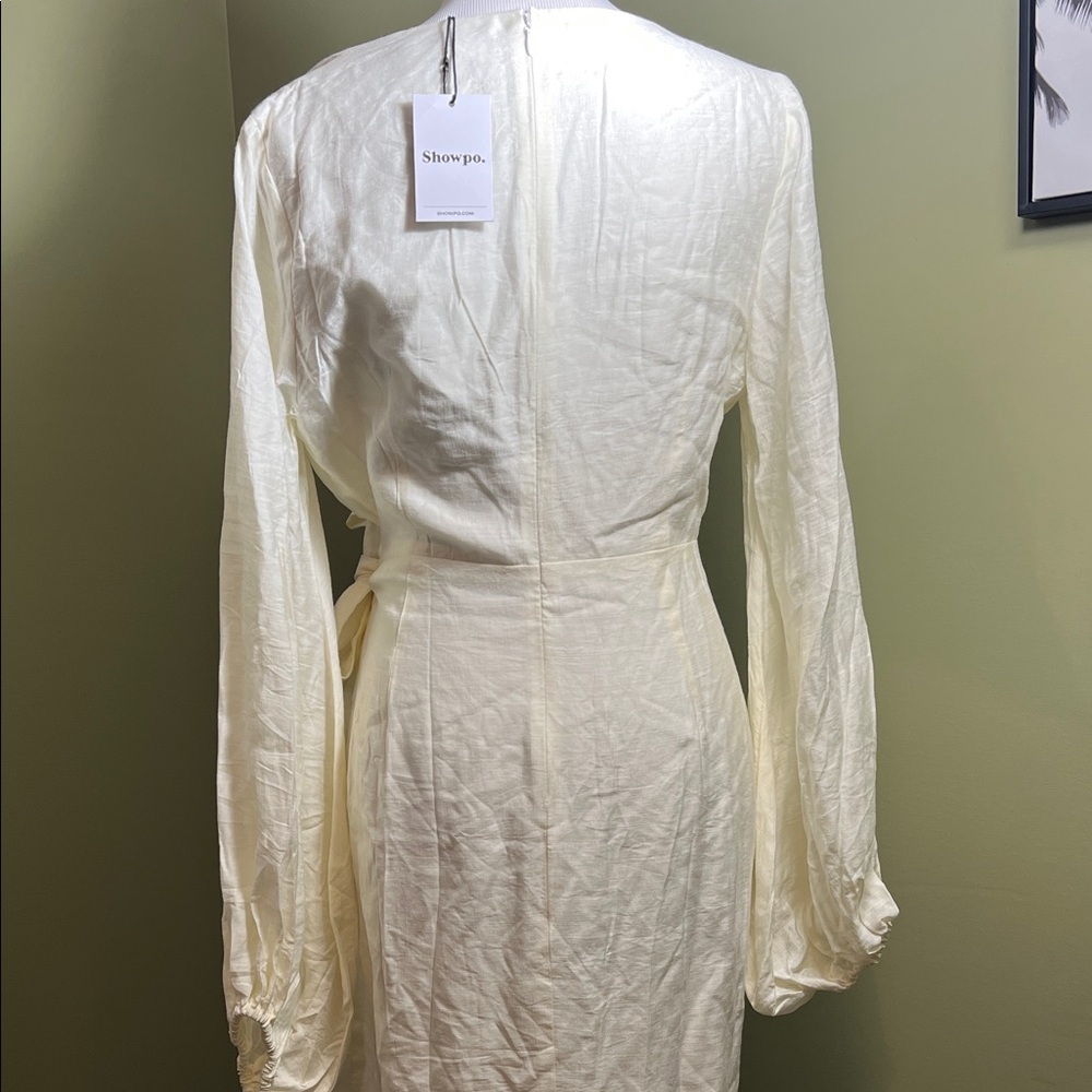 NWT Cream Wrap Dress - Picture 4 of 5